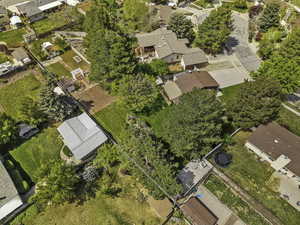 Aerial perspective of suburban area