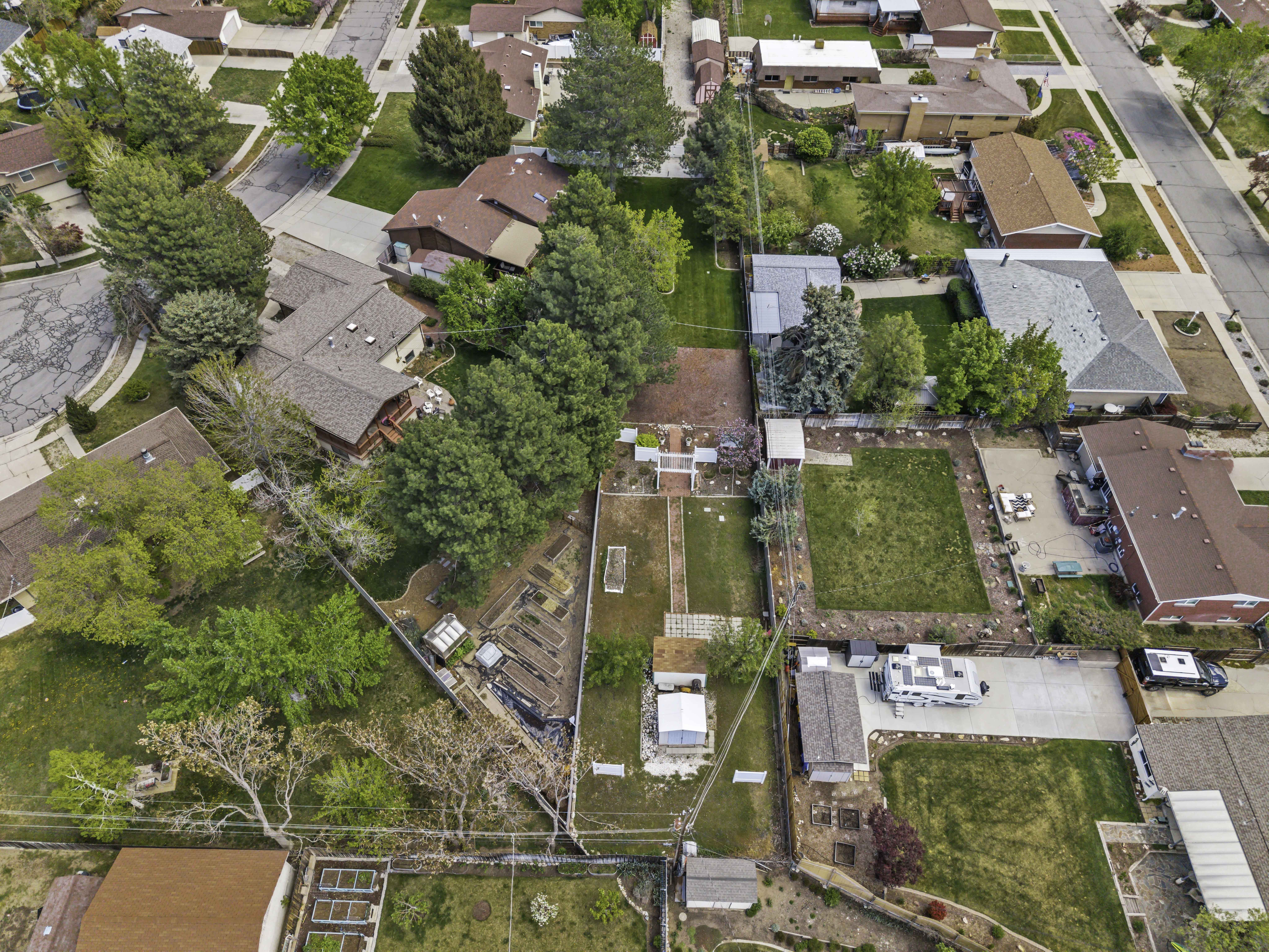 Aerial view of residential area