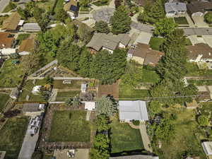 Aerial perspective of suburban area