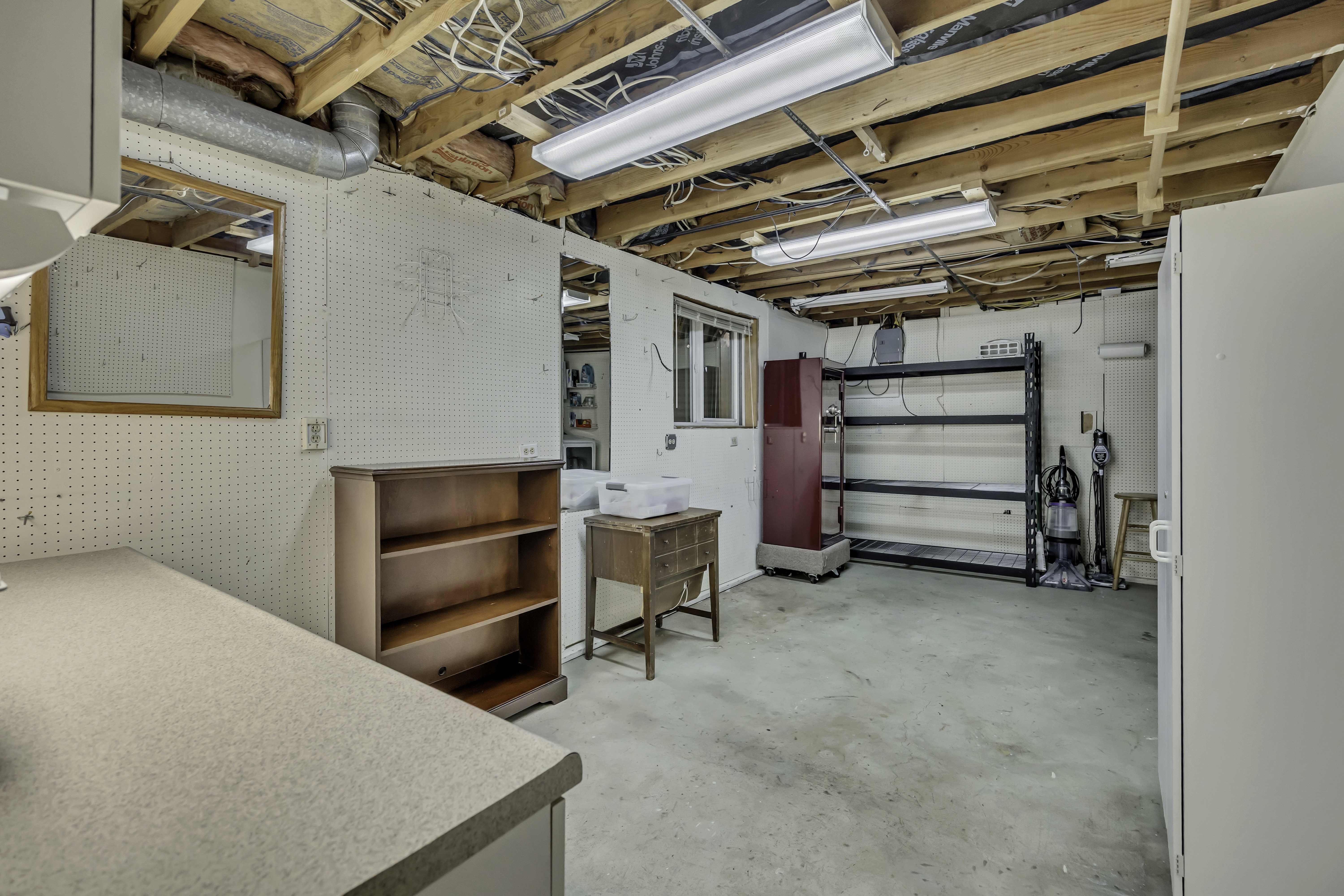 View of unfinished basement