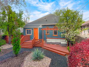Charming backyard with deck area
