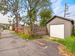 Detached garage with alley entrance