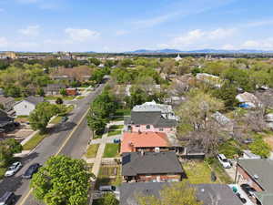 Aerial perspective of suburban area