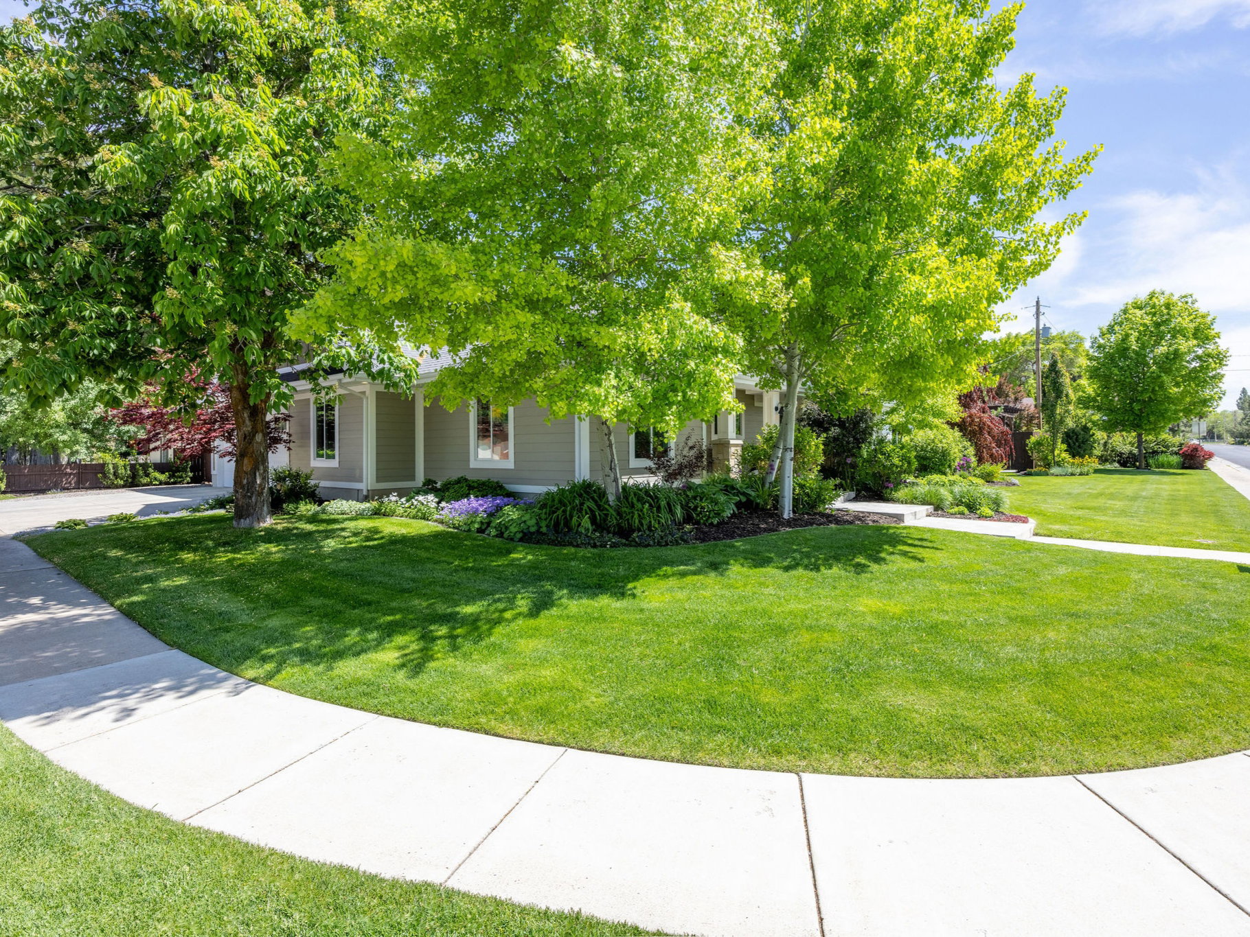 Front corner of home and yard