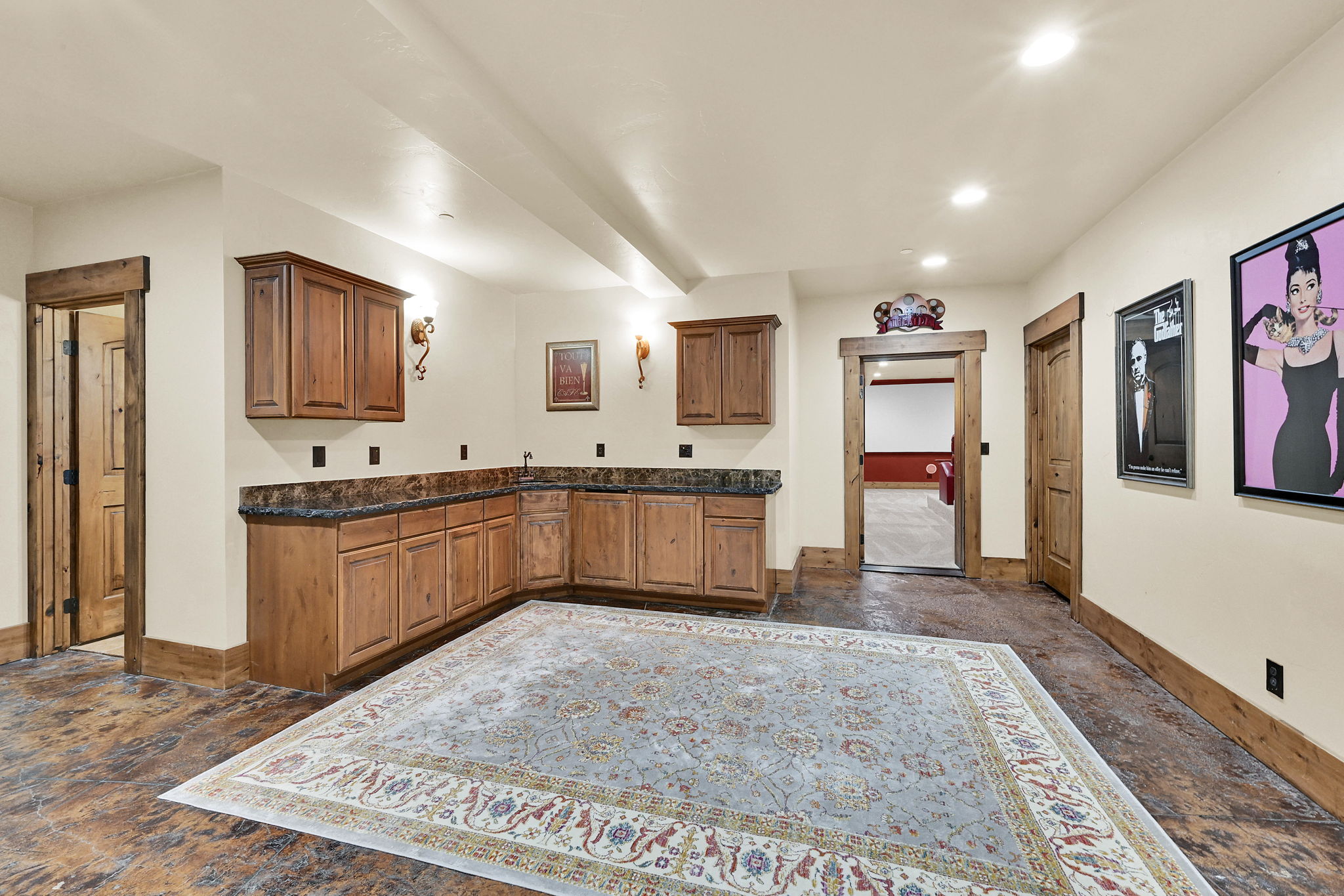 Kitchen featuring wood finish cabinets