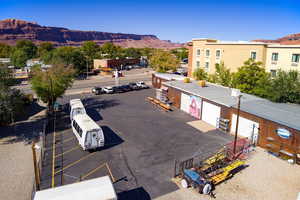 Bird's eye view of a mountain backdrop