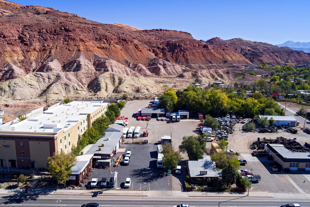 Aerial view of a mountainous background