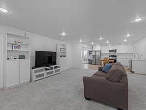 Basement great room.