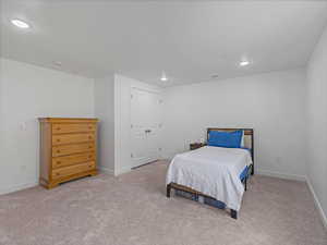 Basement primary bedroom.