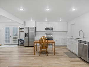 Basement kitchen and entrance.