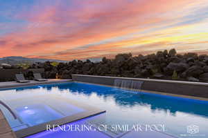 RENDERING OF SIMILAR POOL AND LAVA ROCK WALL