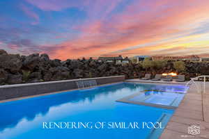 RENDERING OF SIMILAR POOL AND LAVA ROCK WALL