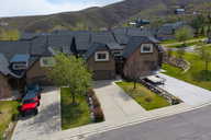 Bird's eye view of a mountain backdrop