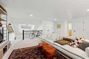 View of carpeted living room