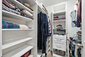 View of walk in closet