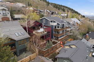 Aerial perspective of suburban area