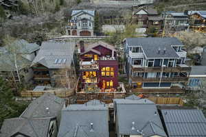Aerial perspective of suburban area