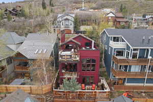 Aerial perspective of suburban area