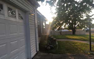 View of home's exterior featuring a garage