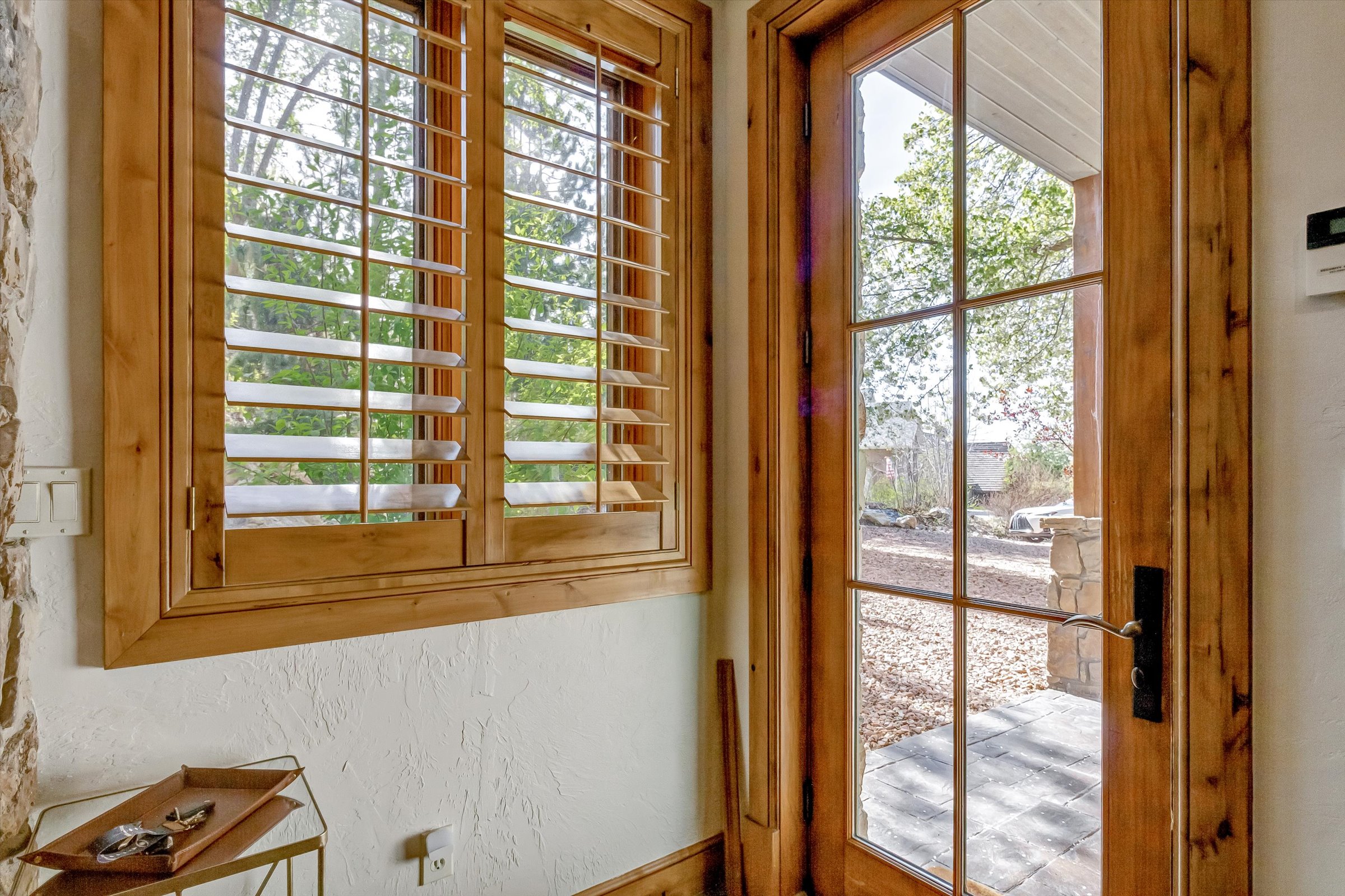View through private MIL suite entry to parking outside.