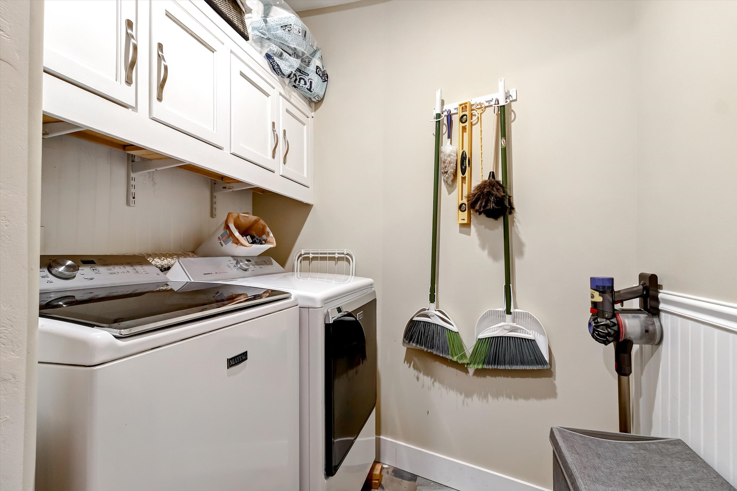 MIL suite enjoys its own full-sized laundry.