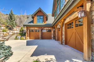 Garage with driveway