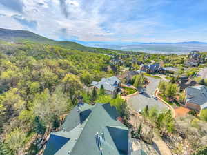 Bird's eye view of a mountain backdrop