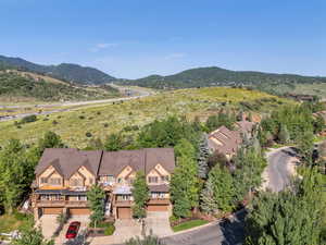 Bird's eye view of a mountain backdrop