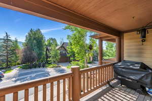 Wooden terrace with area for grilling