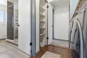 Upstairs laundry shoot in closet