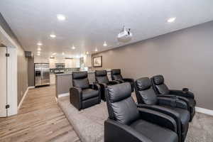 Home theater with tiered seating