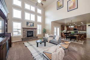 Family room view showing open floor plan