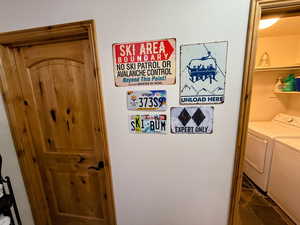 Laundry view of separate washer and dryer