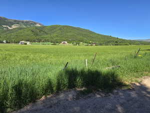 Mountain view with rural landscape