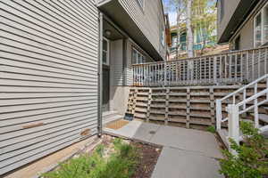 Concrete walkway to property.