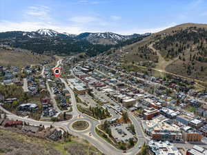 Aerial view of the thriving metropolis of downtown Park City.