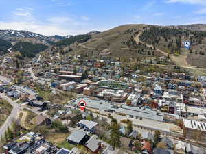 Aerial view of the thriving metropolis of downtown Park City.