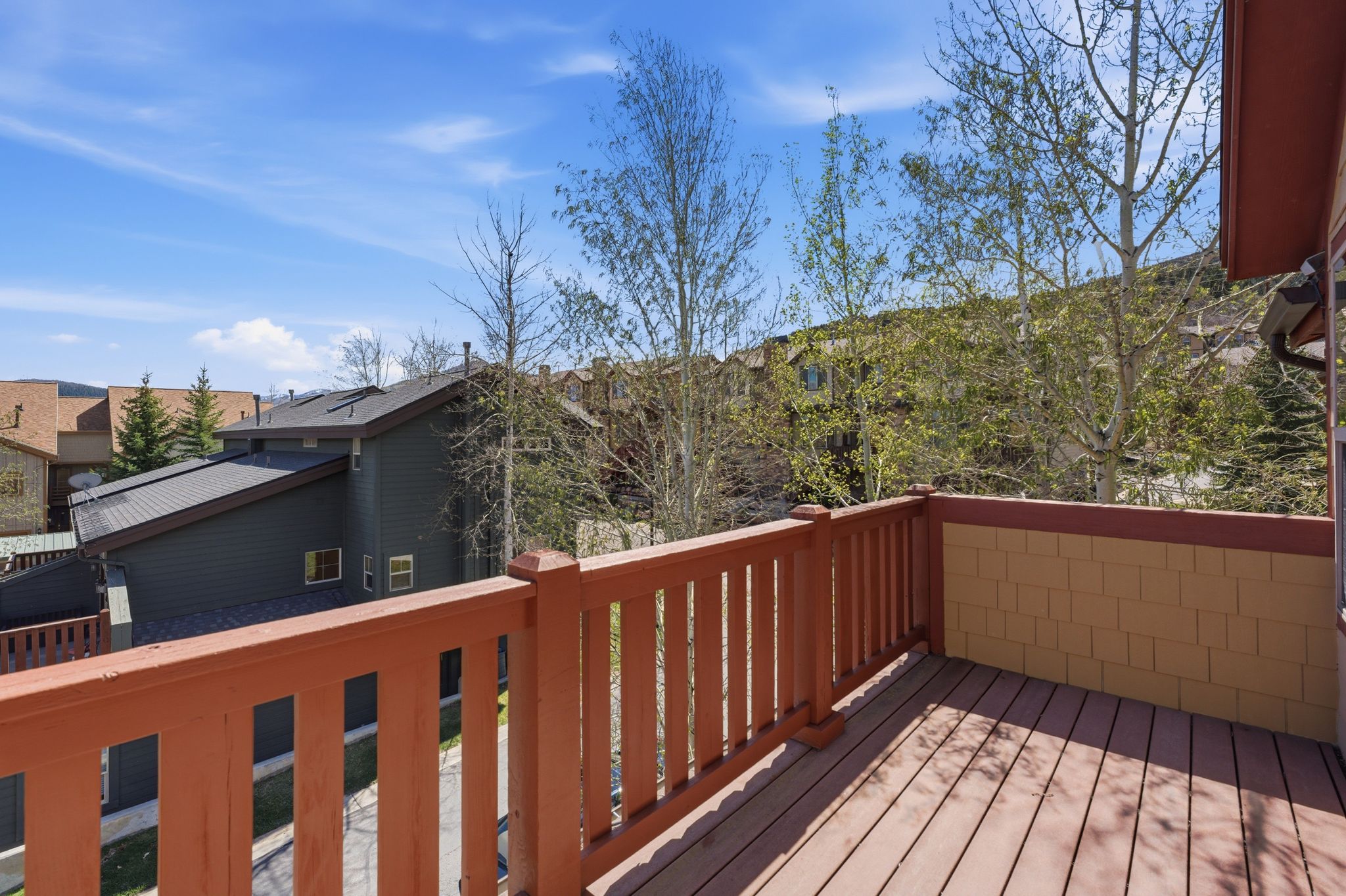 Deck with a residential view