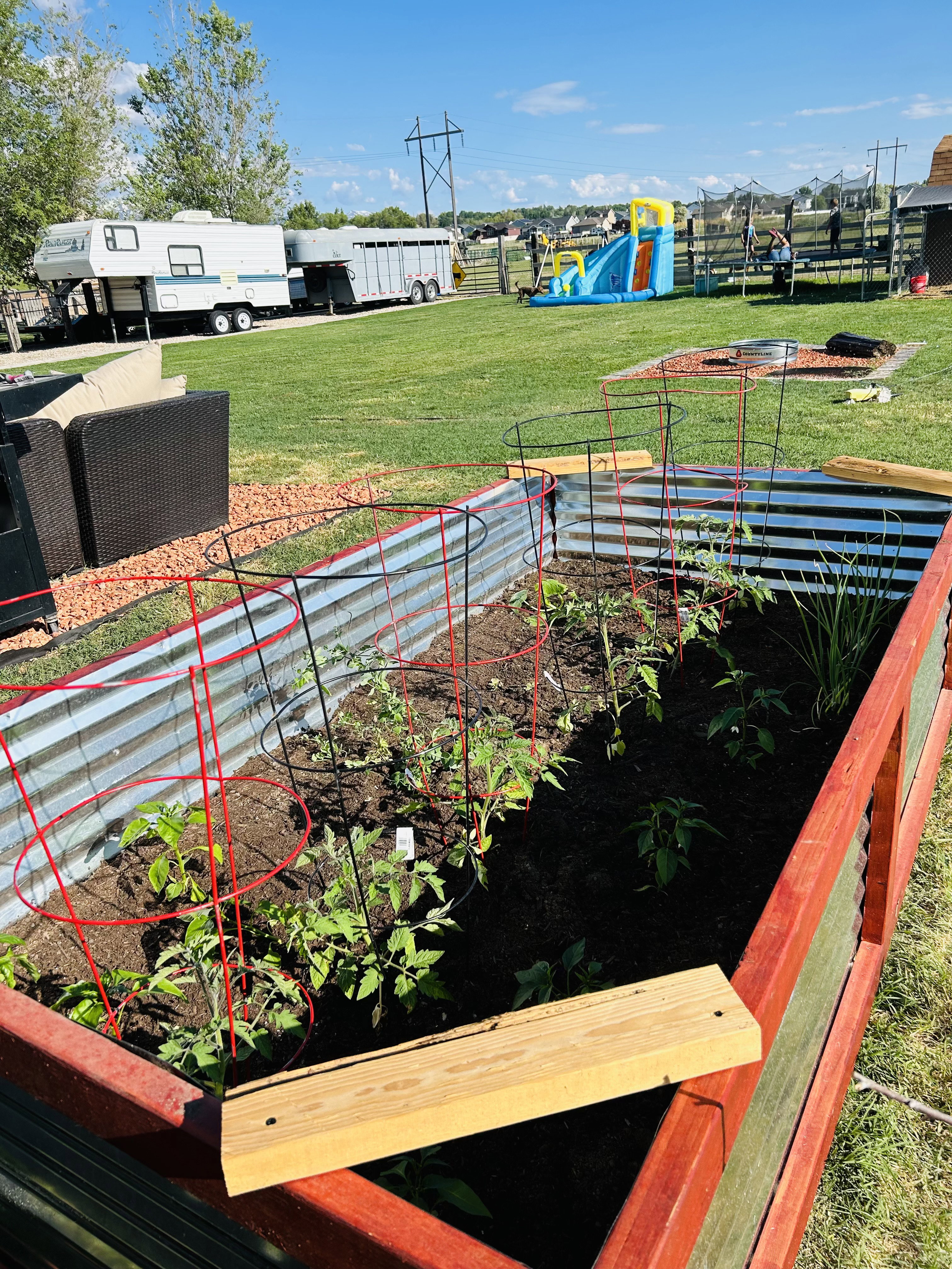 View of yard featuring a garden
