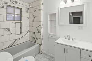 Full bath with vanity and  shower combination