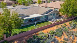 Aerial perspective of suburban area