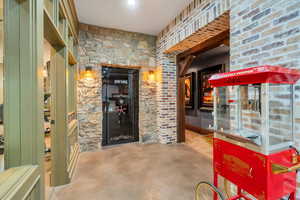 Property entrance featuring french doors
