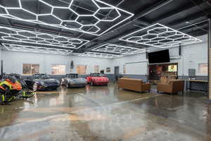 Community lobby with electric panel