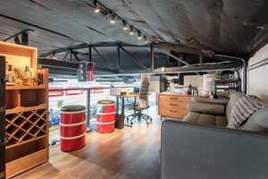 Below grade area with wood finished floors