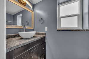 Bathroom featuring vanity