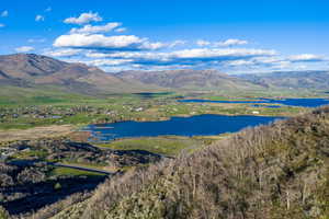 Mountain view with a nearby body of water