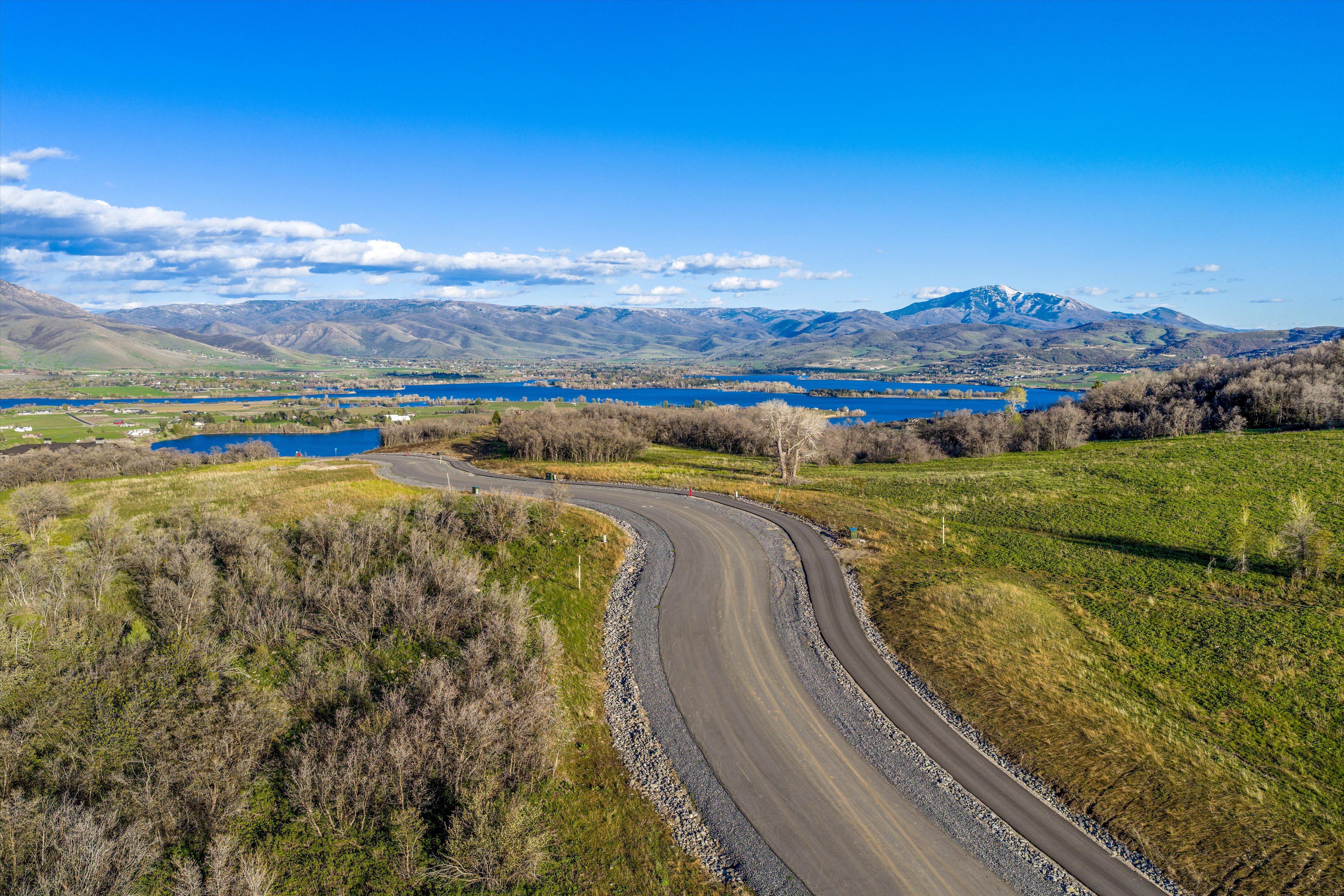 Mountain view with a large body of water