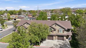 Aerial view of residential area