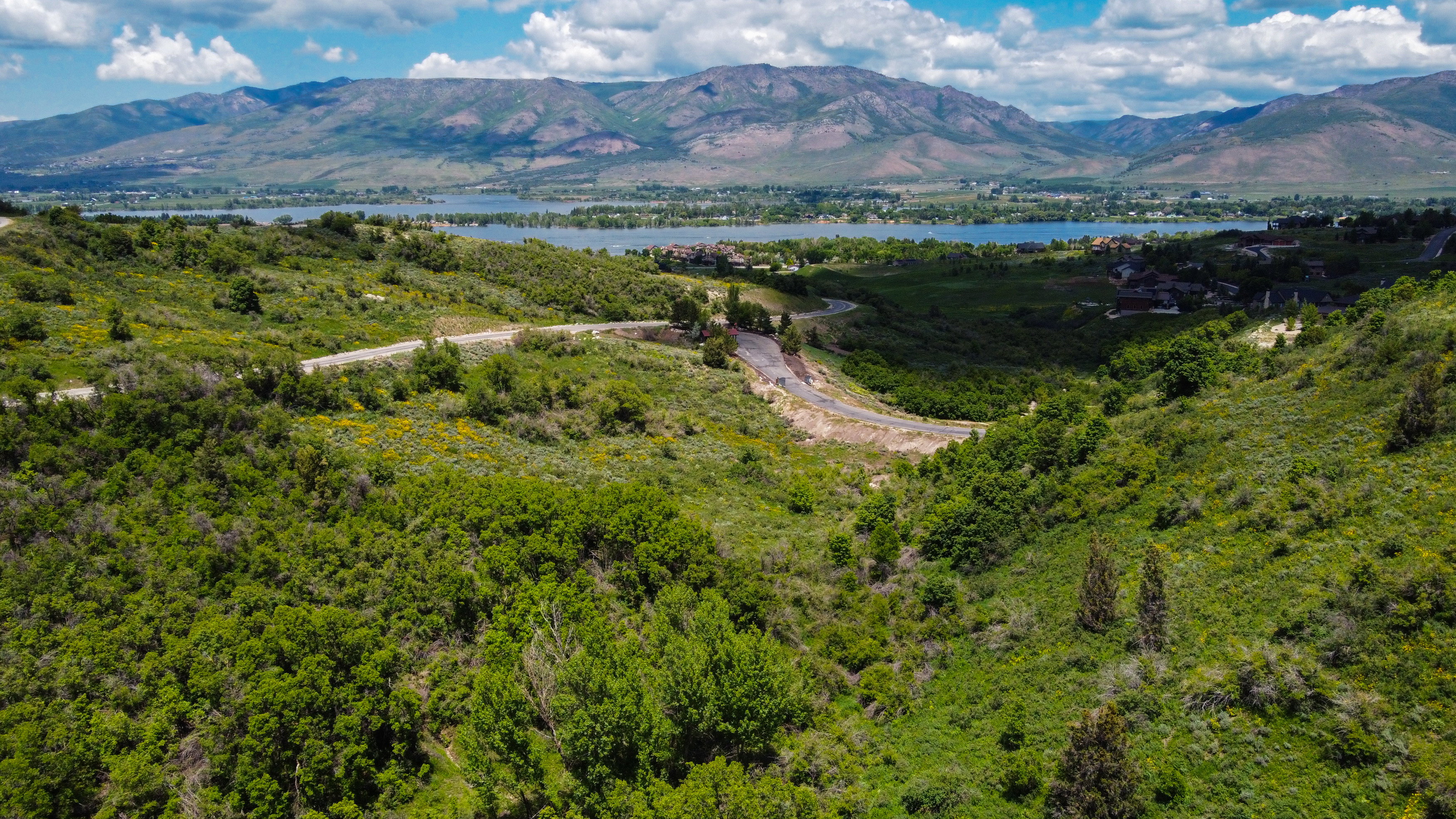 Mountain view with a large body of water