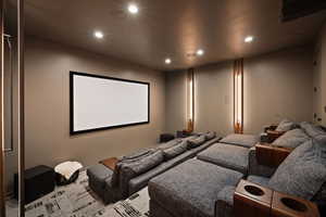 Home theater featuring recessed lighting